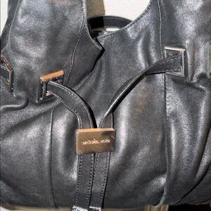 Michael Kors Charcoal Leather Tote with Silver Accents